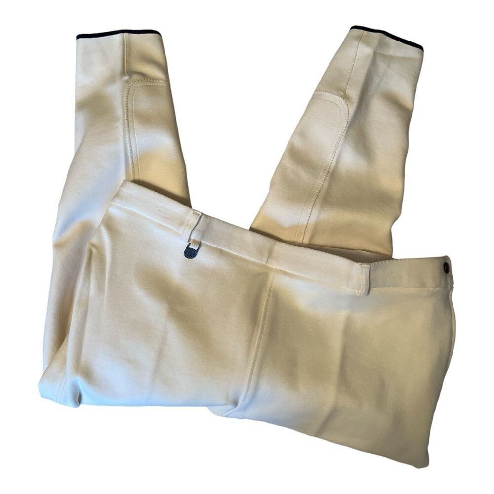 Cream High-Rise Women's Ponte Pants